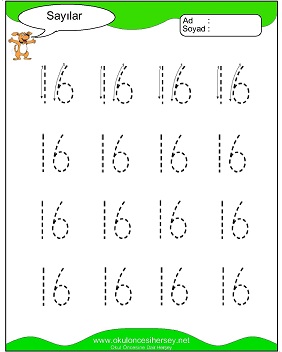 okul öncesi 1 sayısı çizgi çalışması